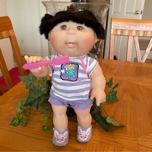 Vintage Cabbage Patch Kid Brushing Teeth with Robe